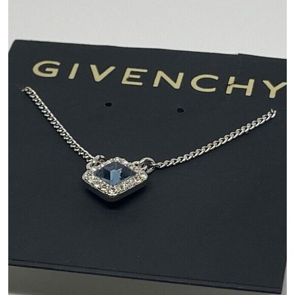 Givenchy Stunning Crystal Necklace Silver Plate CZ Chic Designer Fashion Style - Picture 5 of 9